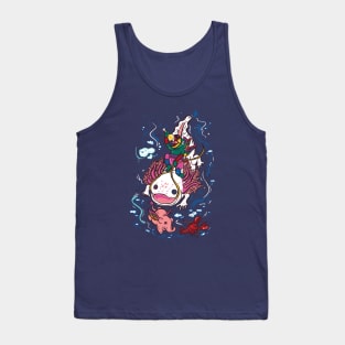 Axolotl with Elephant Tank Top